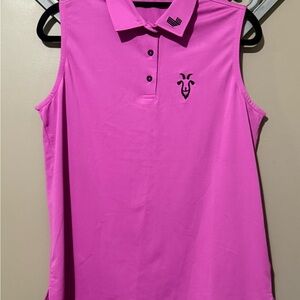 Women's Pink LIV Golf Sleeveless Polo Top -Size Large